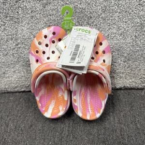 Crocs Shoes Kids Size C11 Classic Clog Pink Orange Tie Dye Sandals Comfort